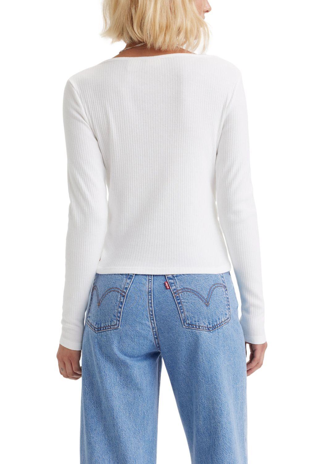 Polera Mujer LS Britt Snap Front Top Blanco Levis A4759-0017-1