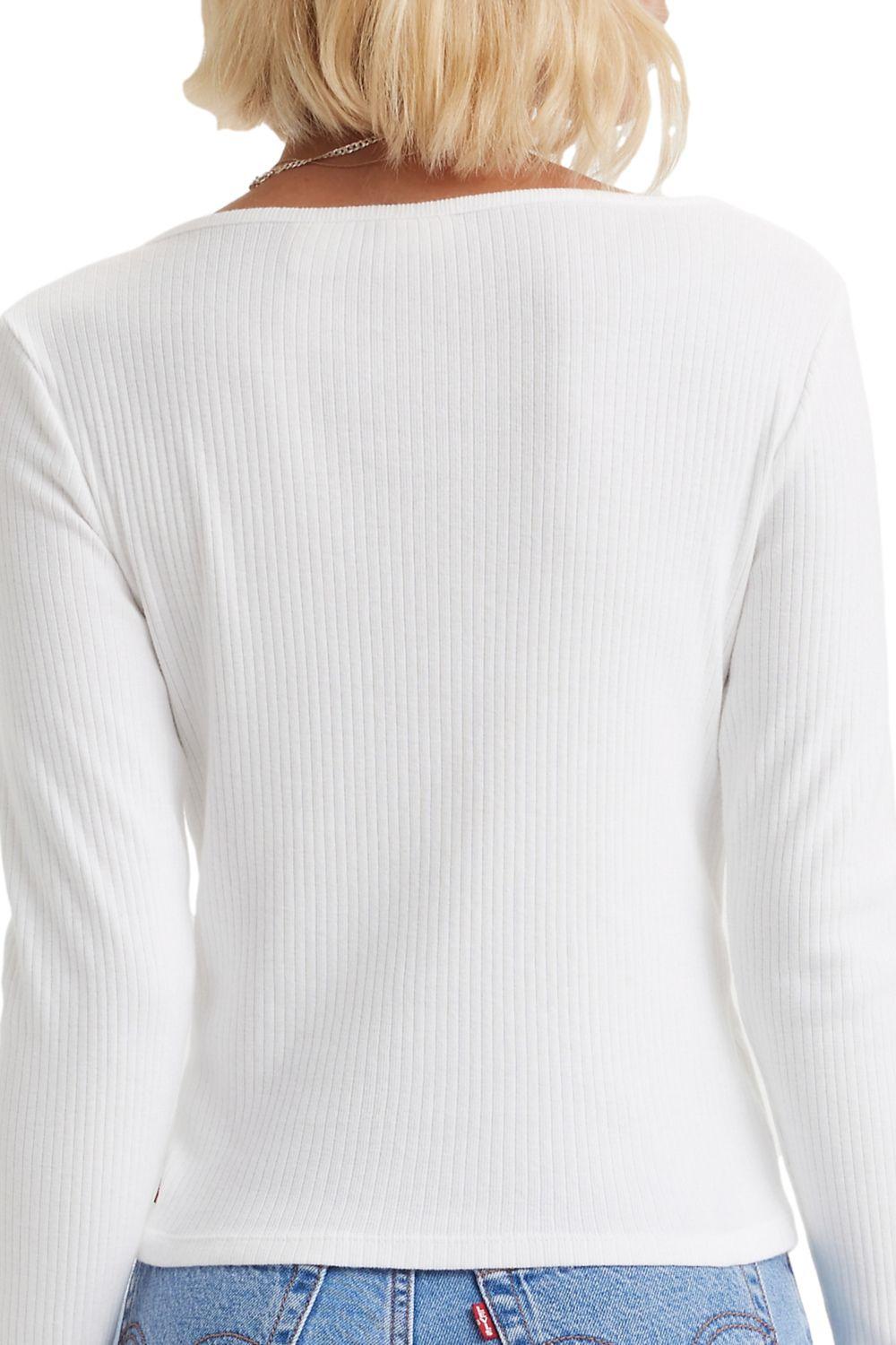 Polera Mujer LS Britt Snap Front Top Blanco Levis A4759-0017-3