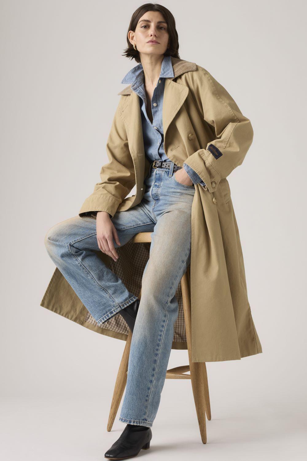 Chaqueta Mujer Bree Classic Long Trench Café Levis 005AP-0003-3