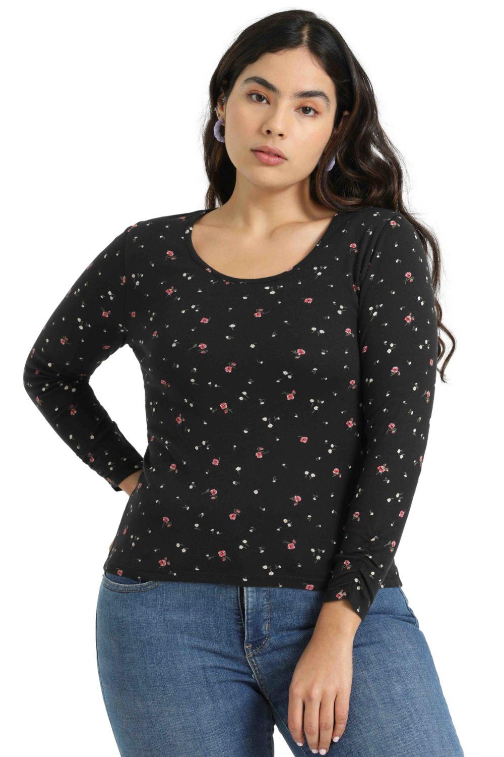 Polera Mujer Manga Larga Negro Levis A7309-0000-2