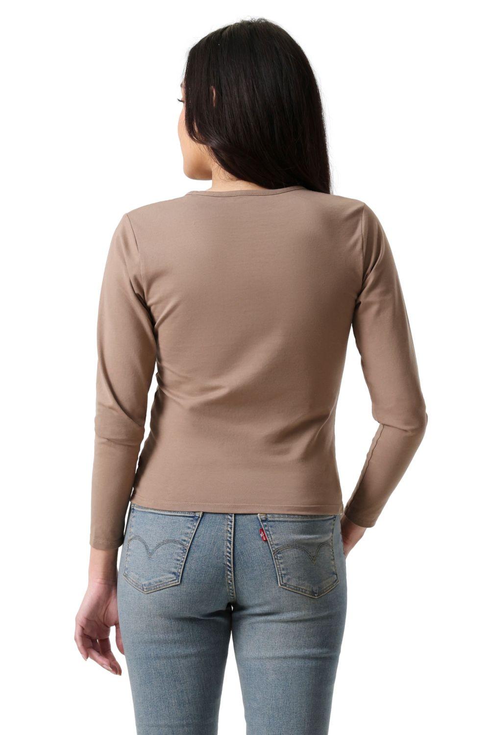 Polera Mujer Gigi Scoop Neck Ls Café Levis 005JI-0002-2