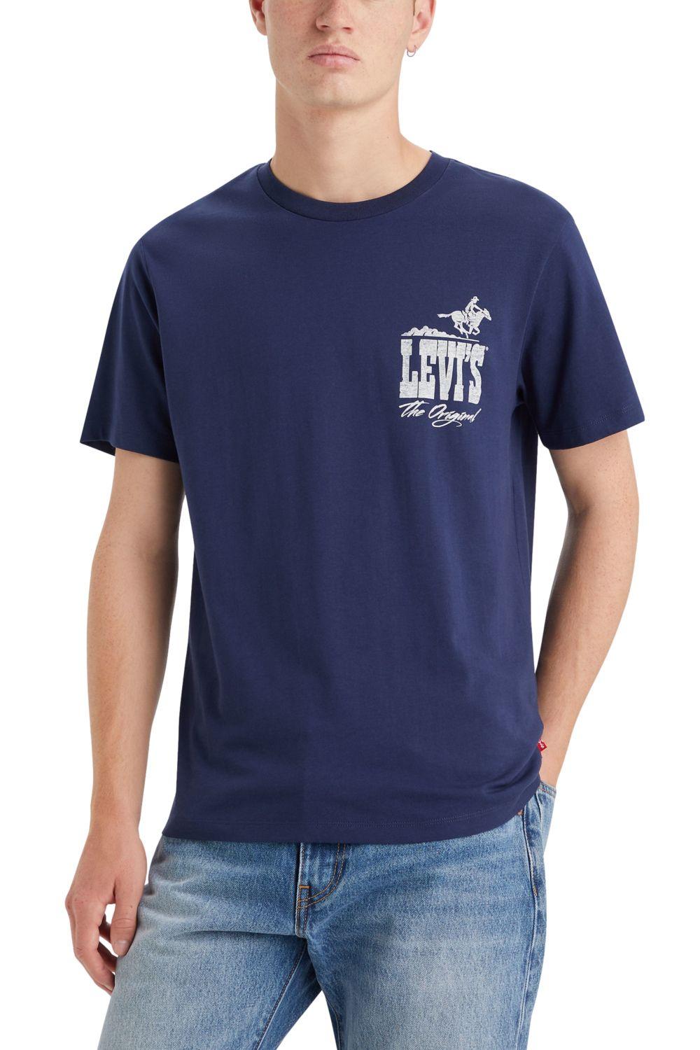 Polera Hombre Regular Fit Gráfica Azul Levis 22491-1484-0