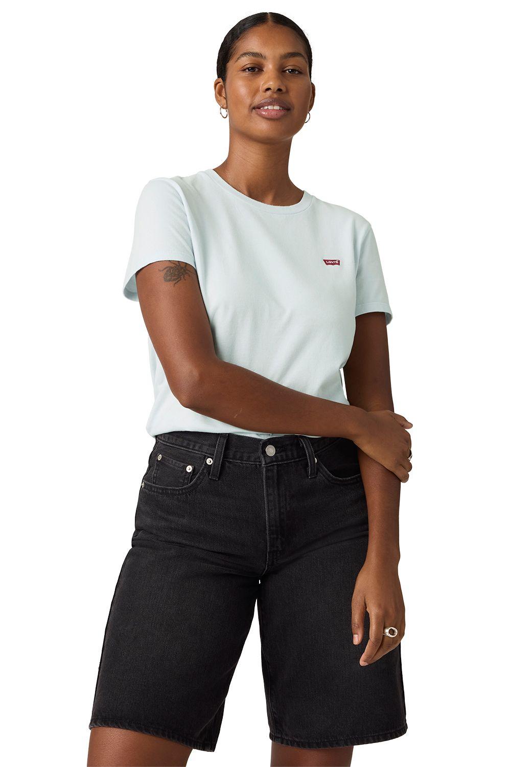 Polera Mujer Perfect Tee Celeste Levis 39185-0415-2