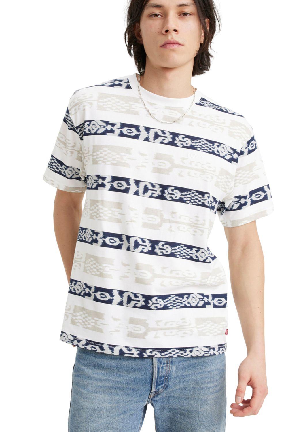 Polera Hombre Manga corta Gráfica Azul Levis A0637-0077-0