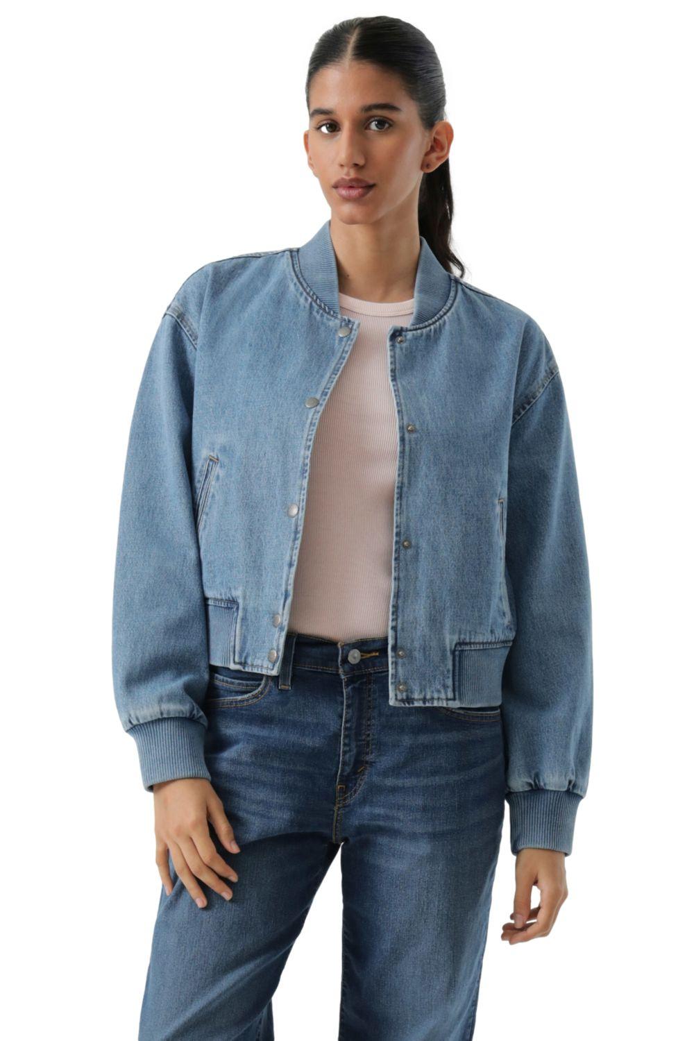 Chaqueta Mujer Cropped Varsity Bomber Azul Levis 59544-0734-0