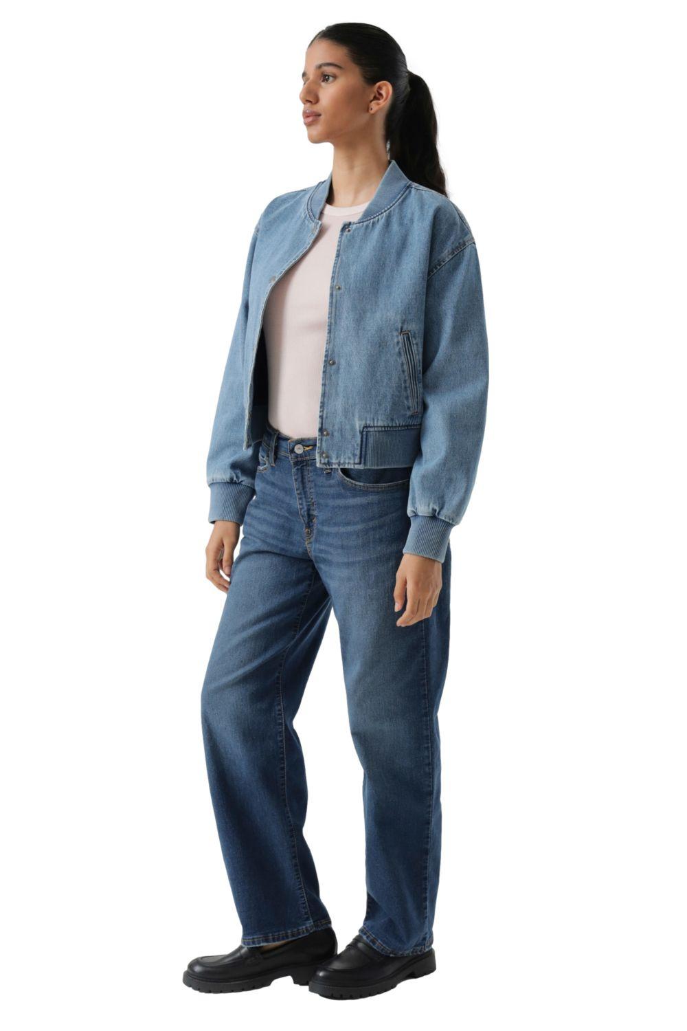 Chaqueta Mujer Cropped Varsity Bomber Azul Levis 59544-0734-3