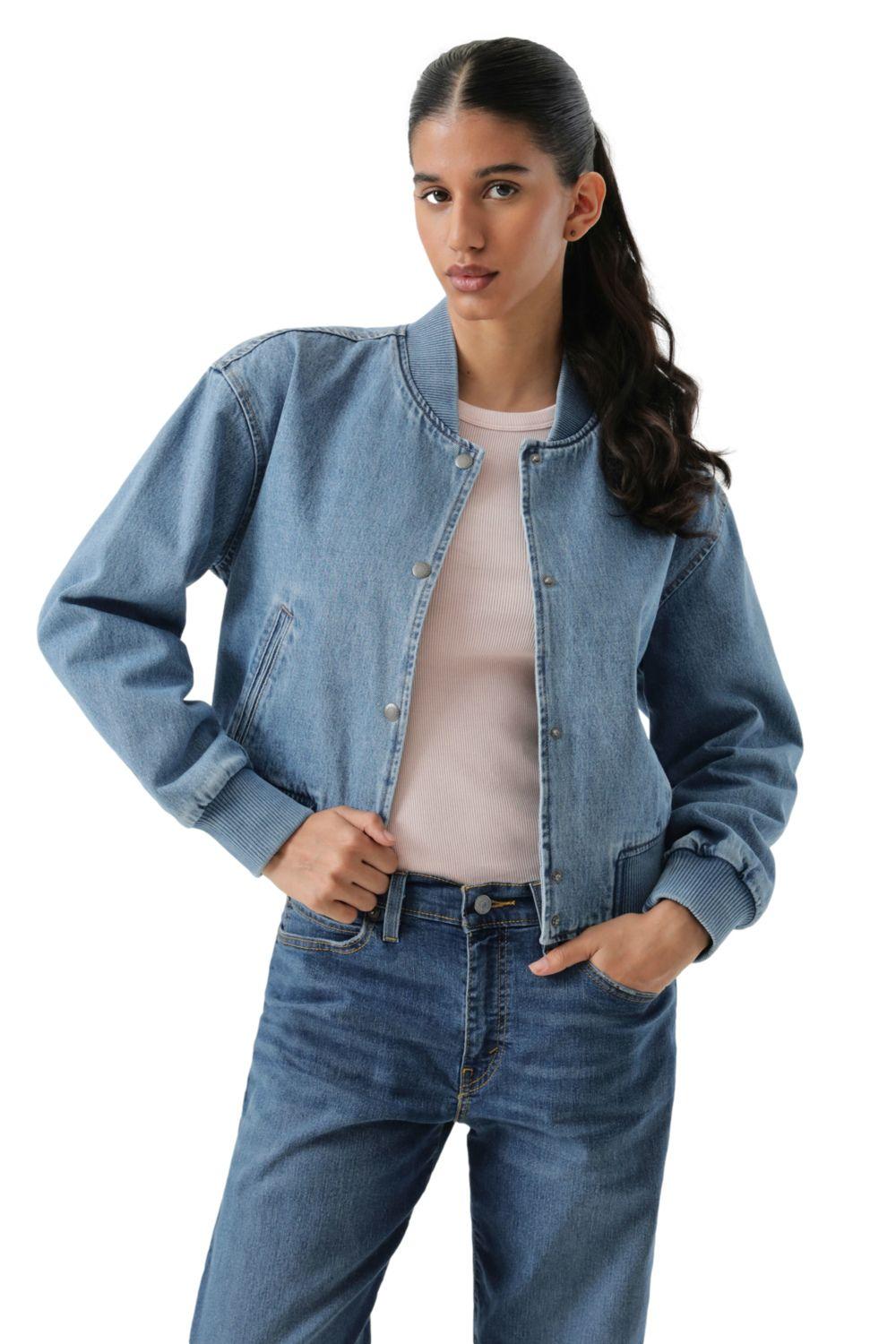 Chaqueta Mujer Cropped Varsity Bomber Azul Levis 59544-0734-4