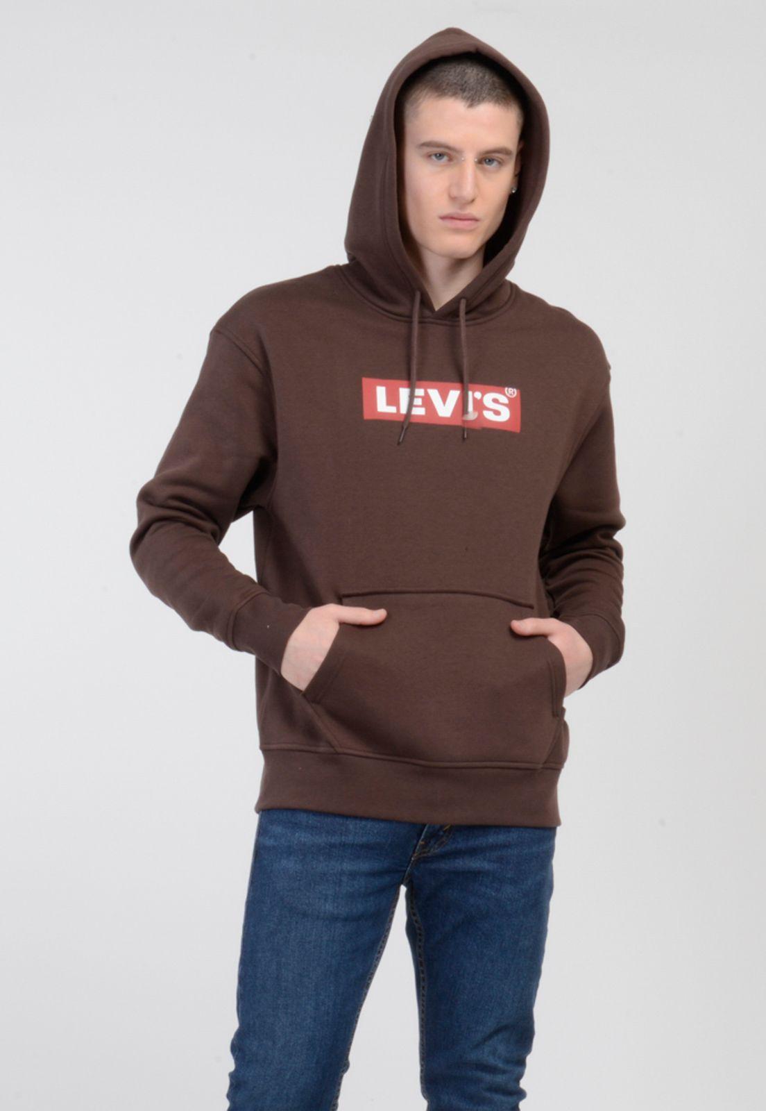 Polerón Hombre con Capucha Gráfico Café Levis 38479-0133-0