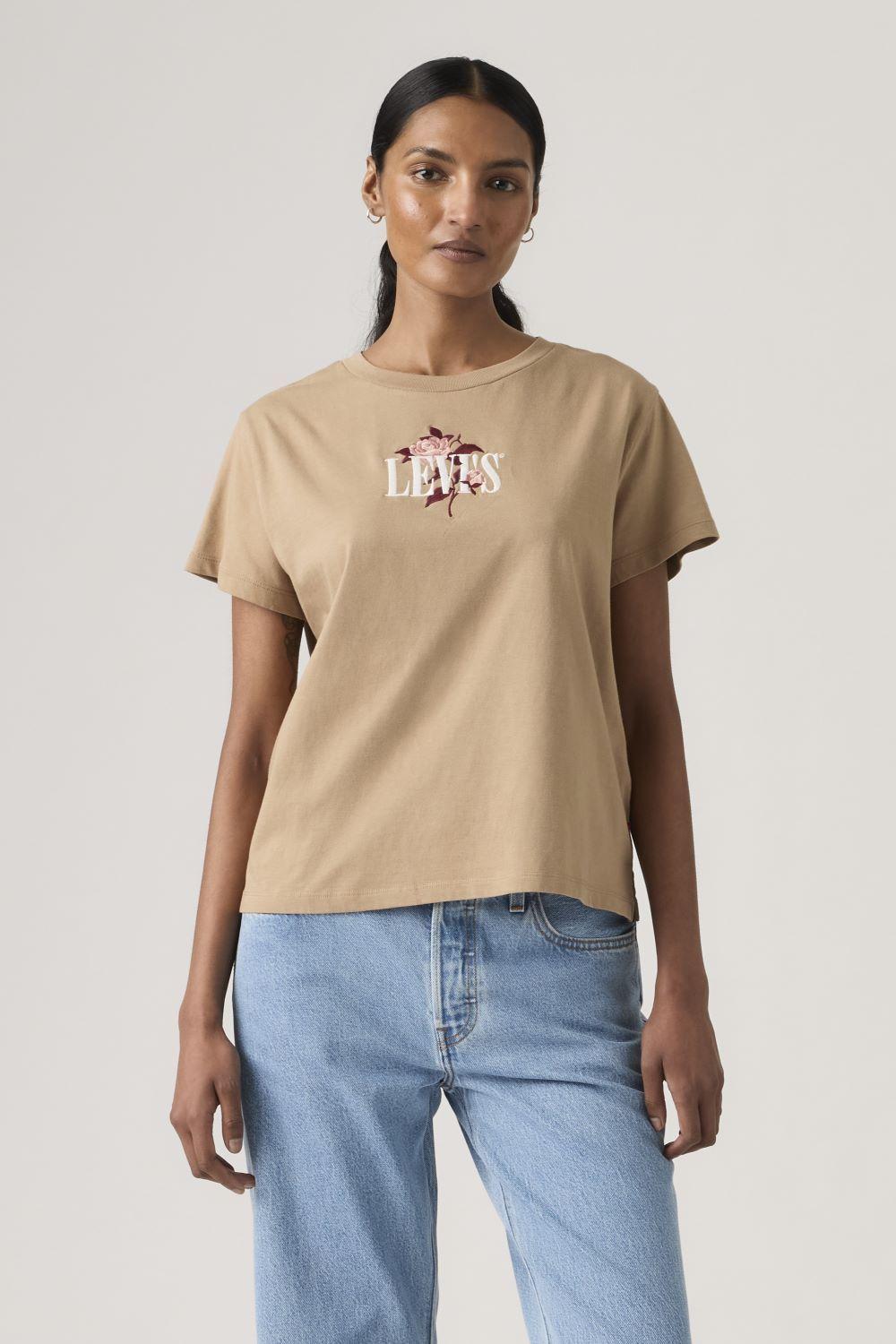 Polera Mujer Graphic Boxy Tshirt Café Levis A8804-0067-0