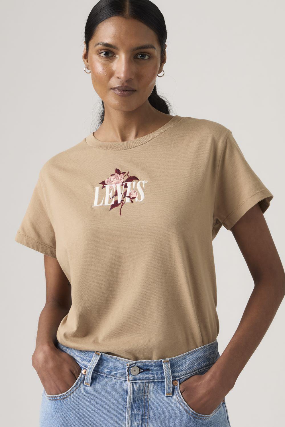 Polera Mujer Graphic Boxy Tshirt Café Levis A8804-0067-2