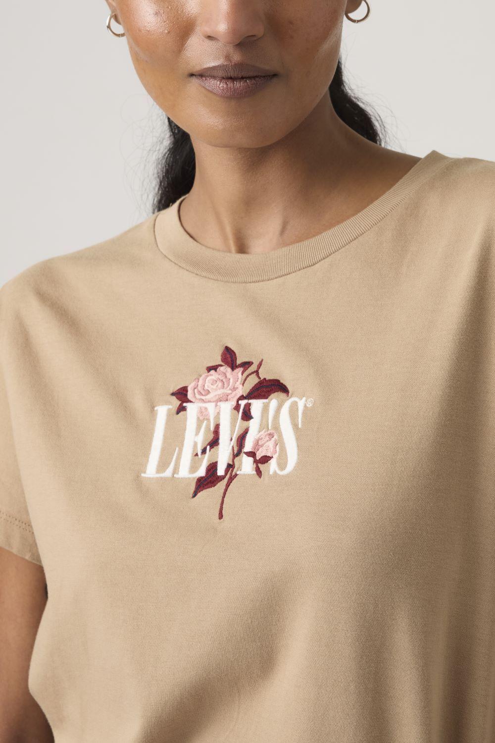 Polera Mujer Graphic Boxy Tshirt Café Levis A8804-0067-3