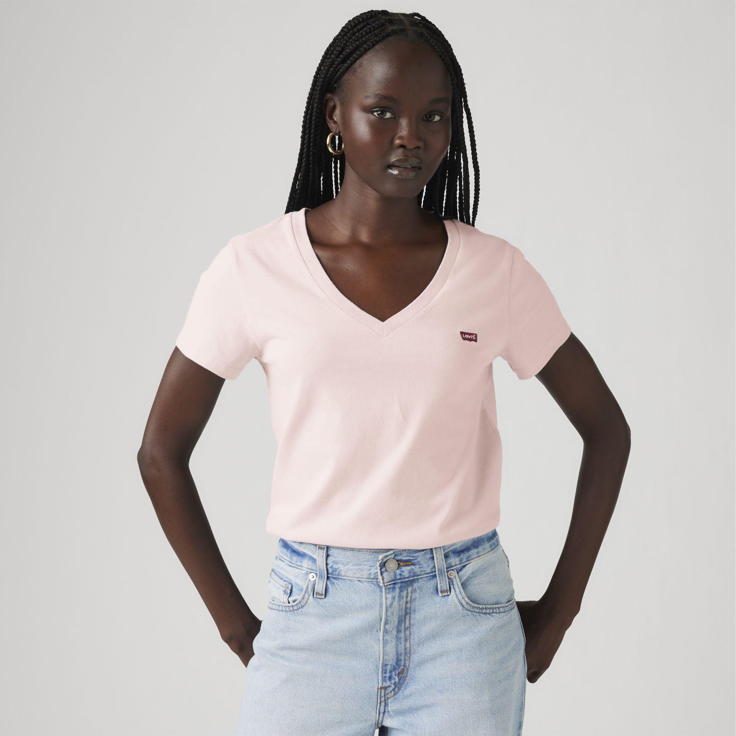 Polera Mujer Perfect Vneck Rosado Levis 85341-0130-2