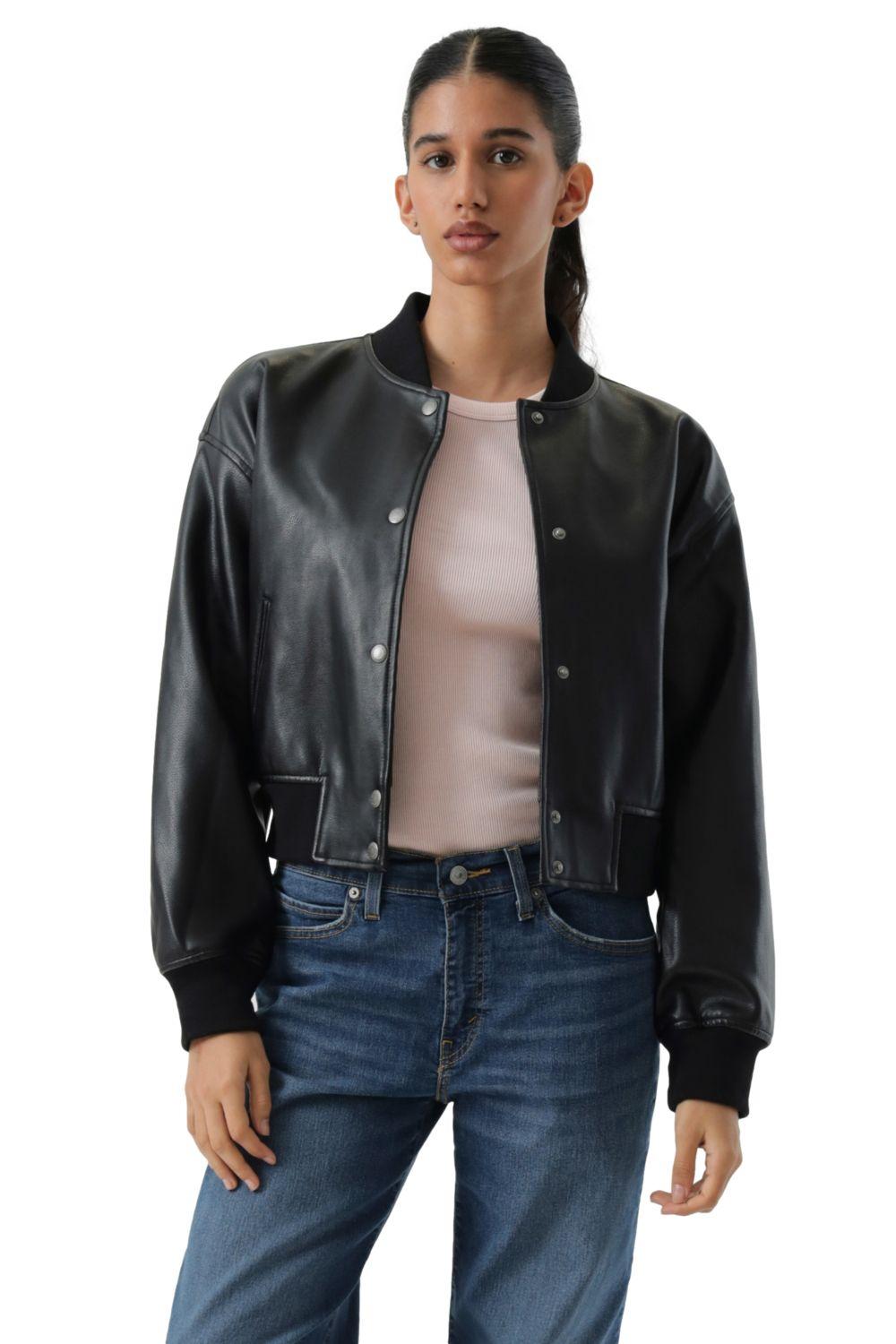 Chaqueta Mujer Cropped Varsity Bomber Negro Levis 59544-0732-0