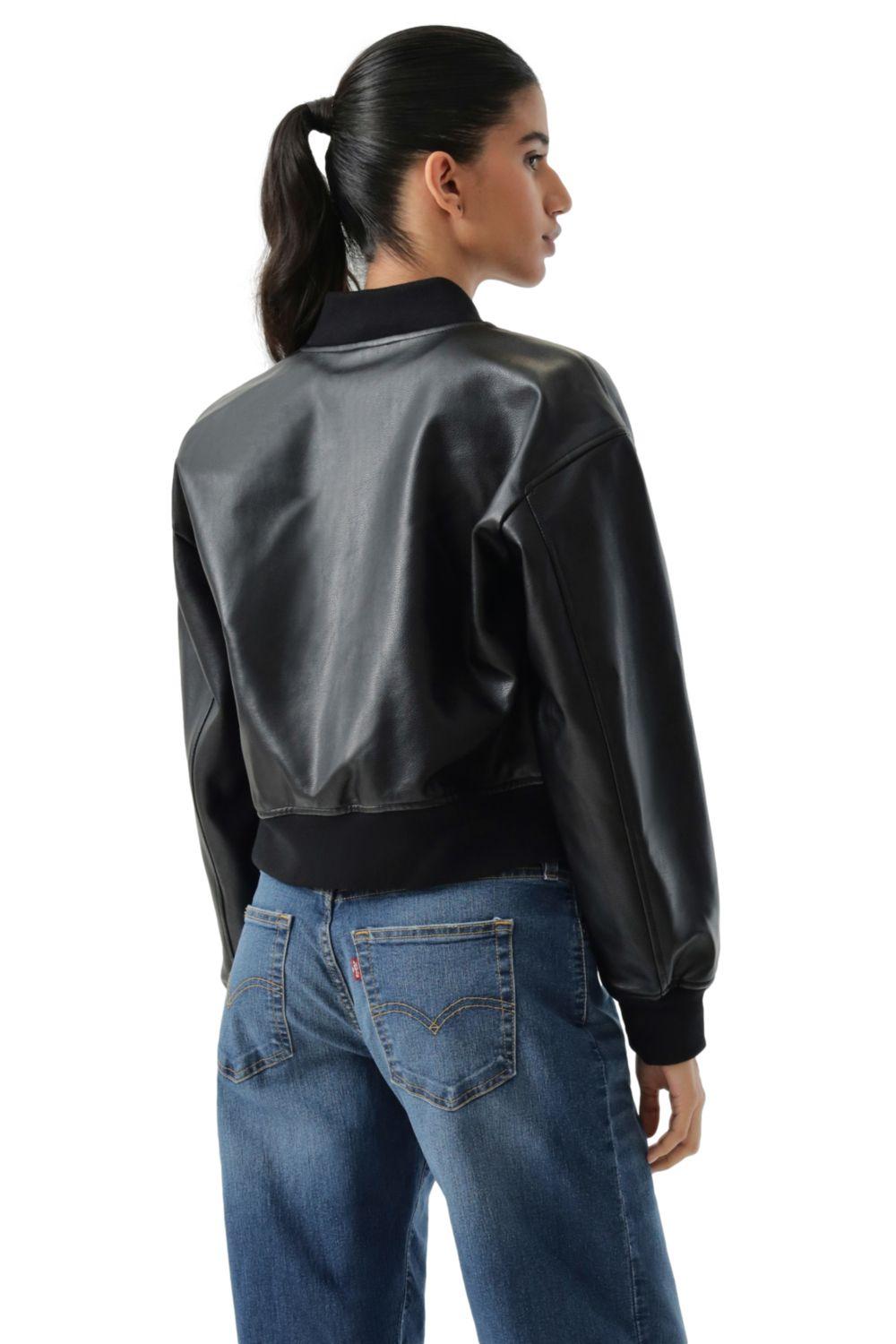 Chaqueta Mujer Cropped Varsity Bomber Negro Levis 59544-0732-2