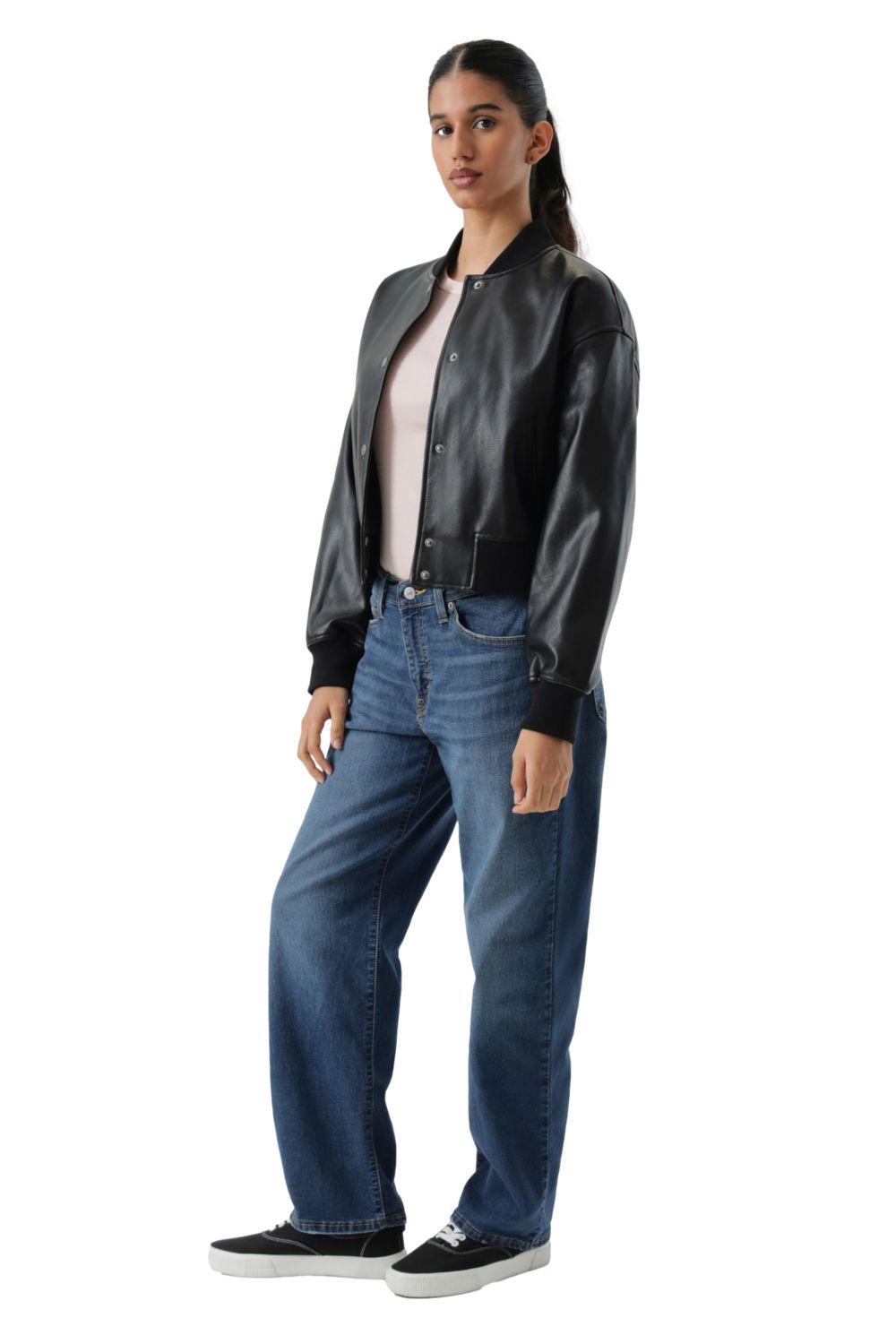 Chaqueta Mujer Cropped Varsity Bomber Negro Levis 59544-0732-4