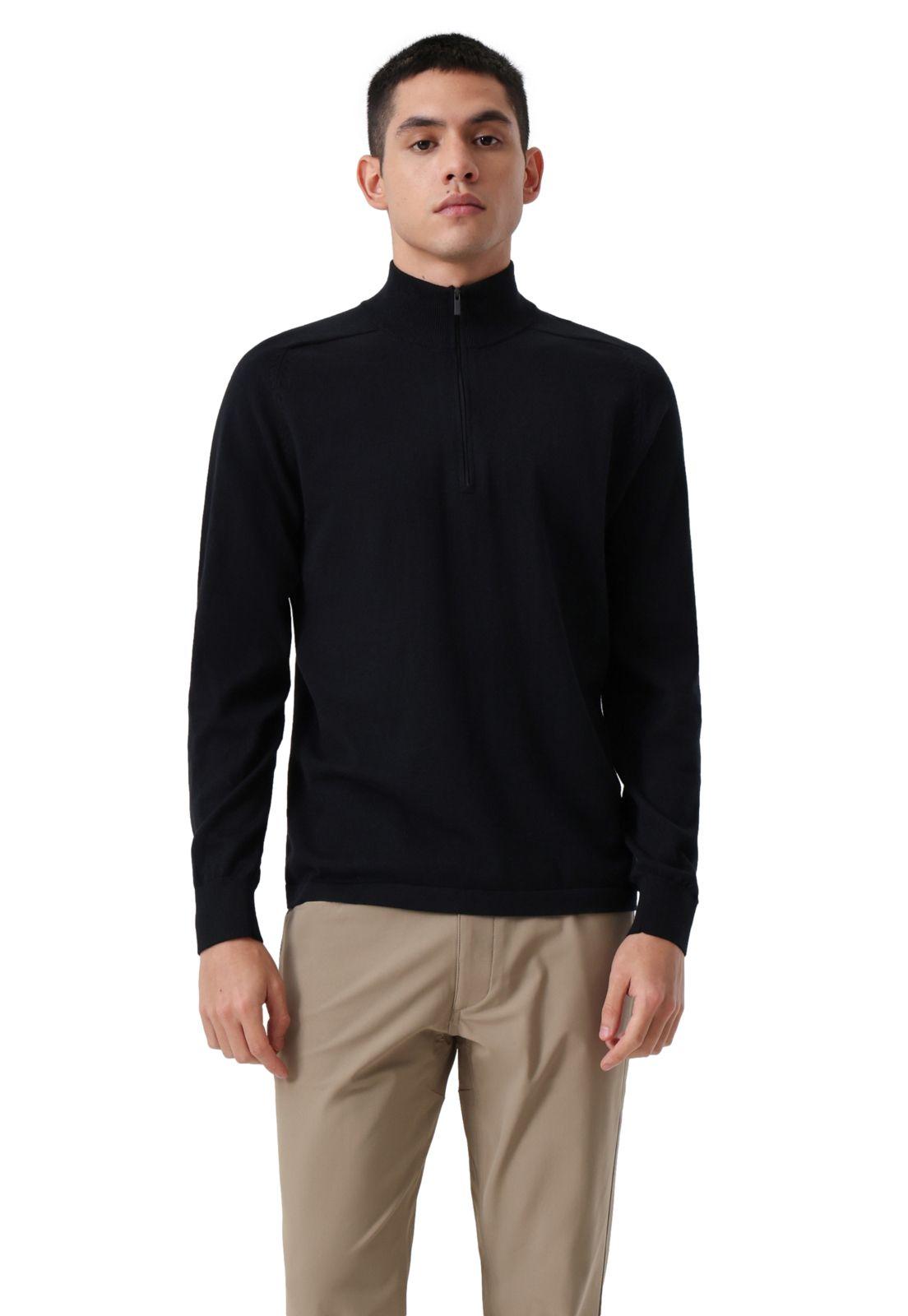 Sweater Hombre Half-Zip Refined Regular Fit Negro 0030Z-0000-0