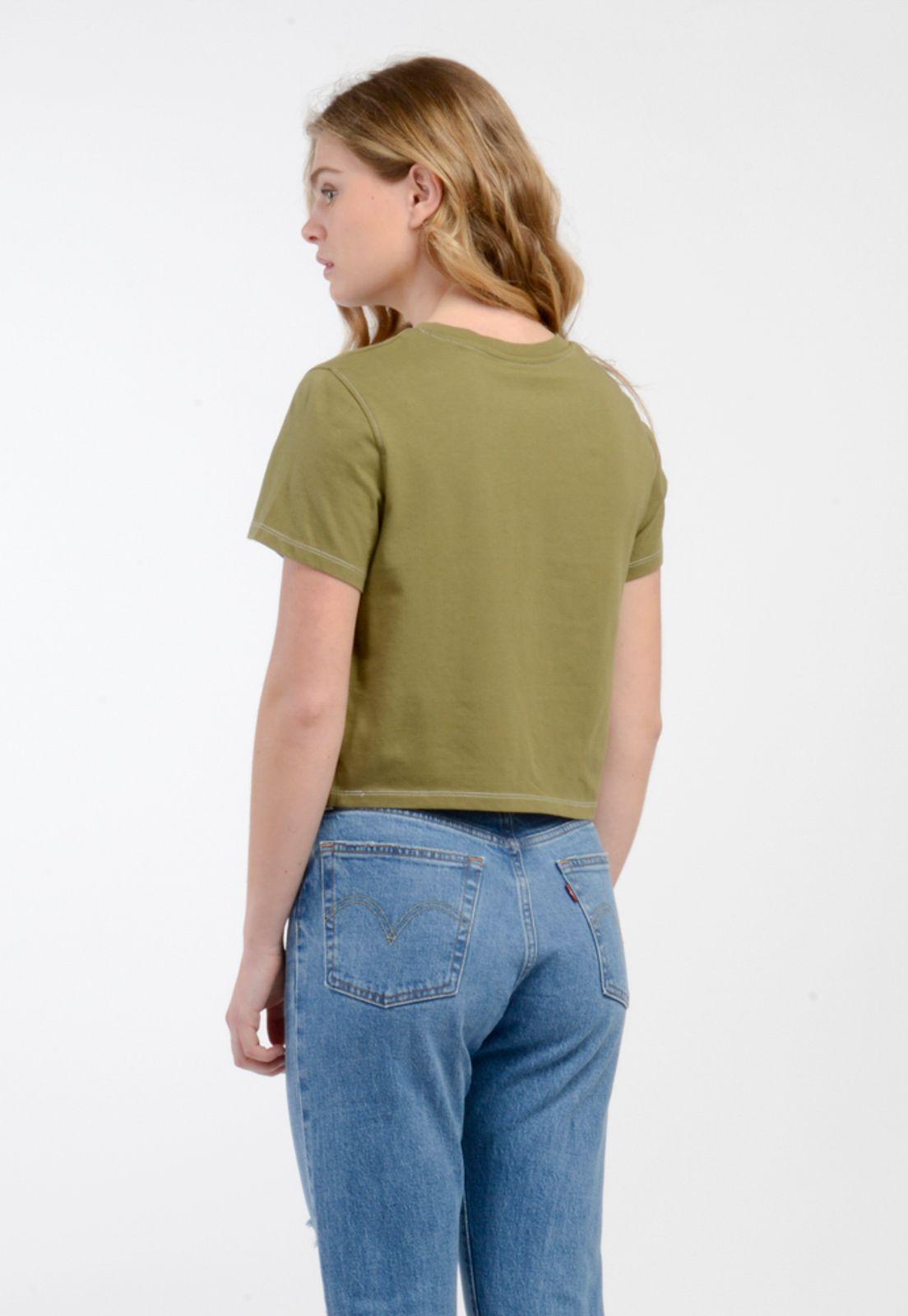 Polera Mujer Lisa con Logo  Verde Levis A0785-0037-1