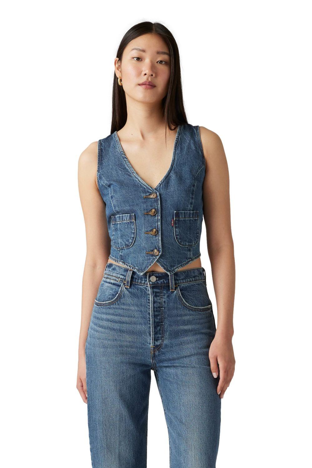 Chaqueta Mujer Vest Azul Levis A8749-0013-0