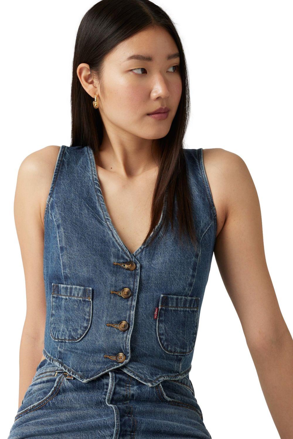 Chaqueta Mujer Vest Azul Levis A8749-0013-3