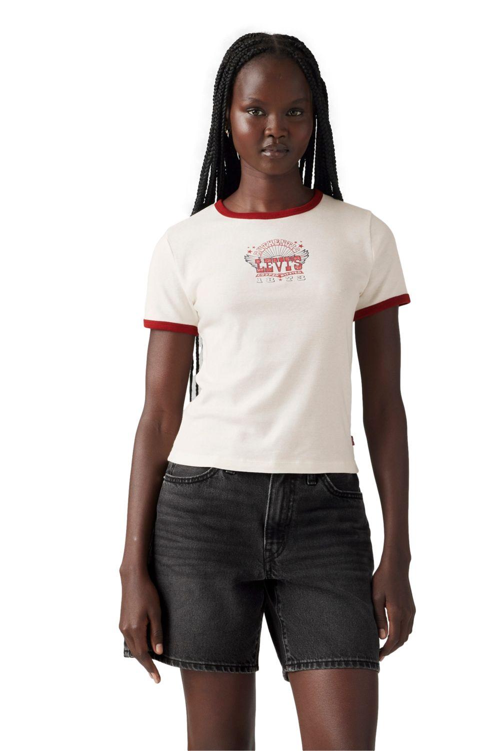 Polera Mujer Graphic Ringer Rickie Beige Levis A3519-0020-0