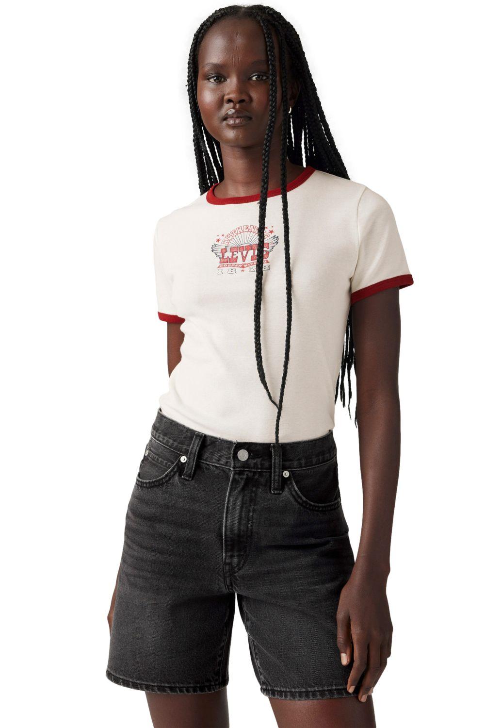 Polera Mujer Graphic Ringer Rickie Beige Levis A3519-0020-2