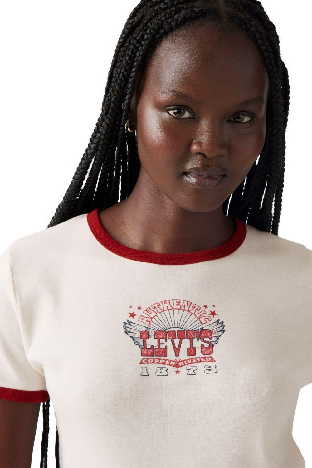 Polera Mujer Graphic Ringer Rickie Beige Levis A3519-0020-3
