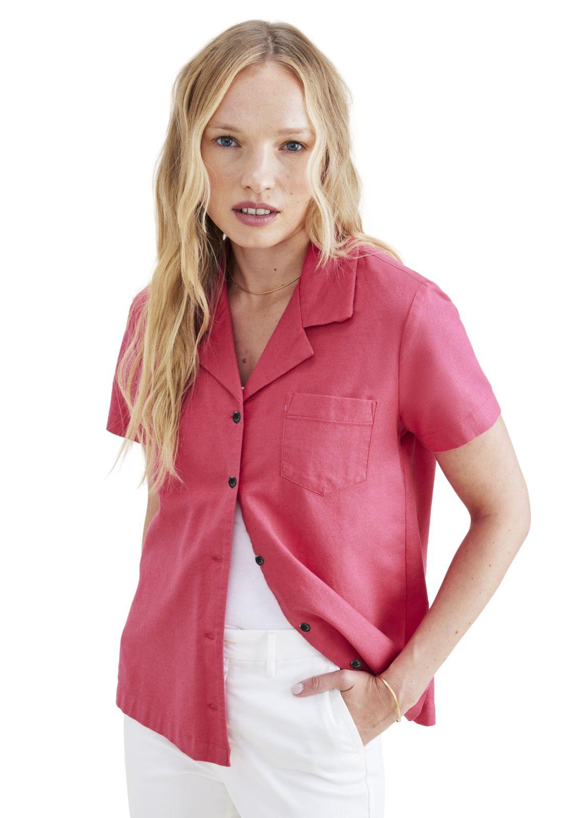 Blusa Mujer Camp Collar Regular Fit Fucsia A1760-0010-2