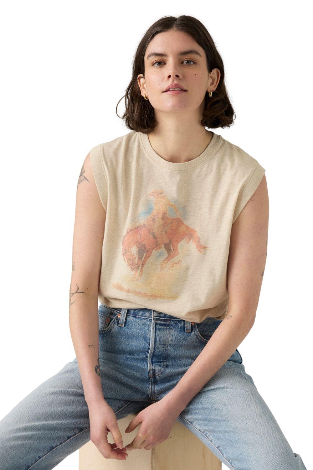 Polera Mujer Boxy Tank Beige Levis 001MW-0004-2