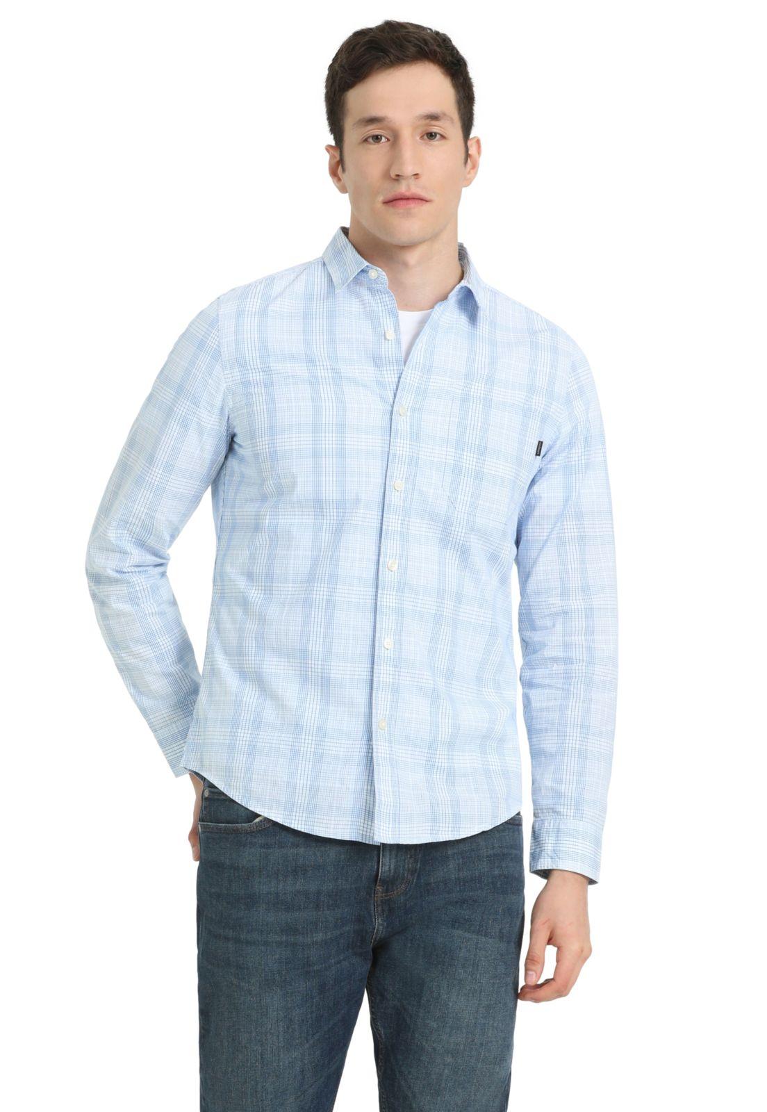 Camisa Hombre Casual Slim Fit Celeste A4253-0037-0