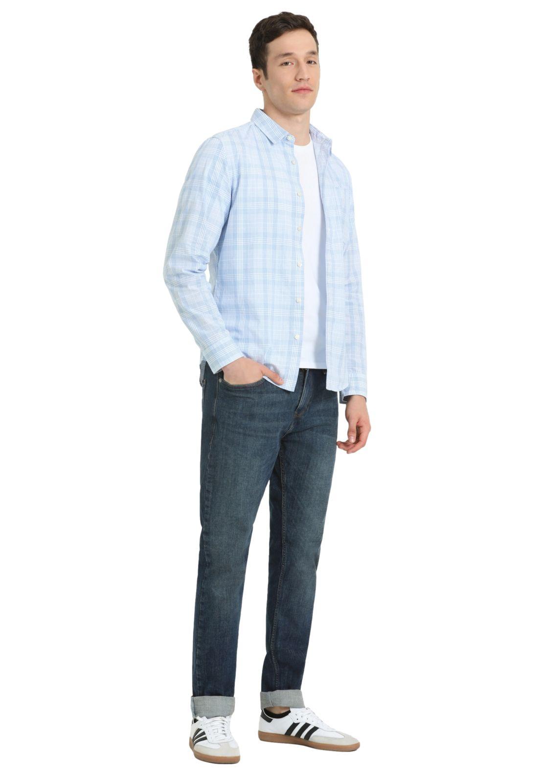 Camisa Hombre Casual Slim Fit Celeste A4253-0037-3