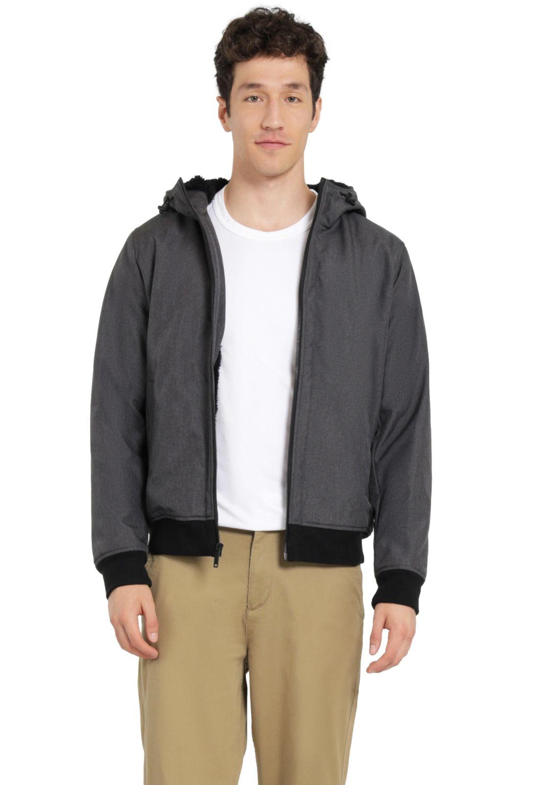 Chaqueta Hombre Bomber Hooded Regular Fit Charcoal 95868-0029-0