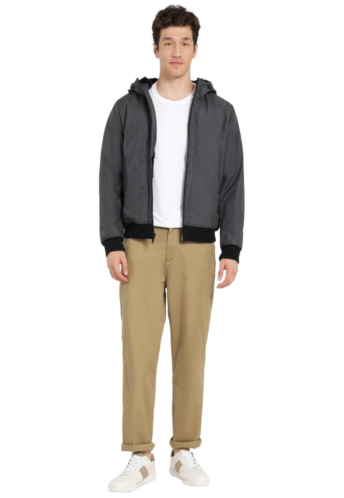 Chaqueta Hombre Bomber Hooded Regular Fit Charcoal 95868-0029-3