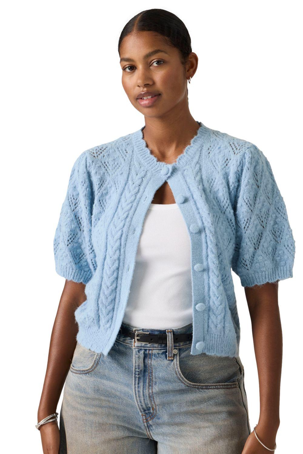 Sweater Mujer Pauline Pointelle Cardi Azul Levis 005A8-0001-2