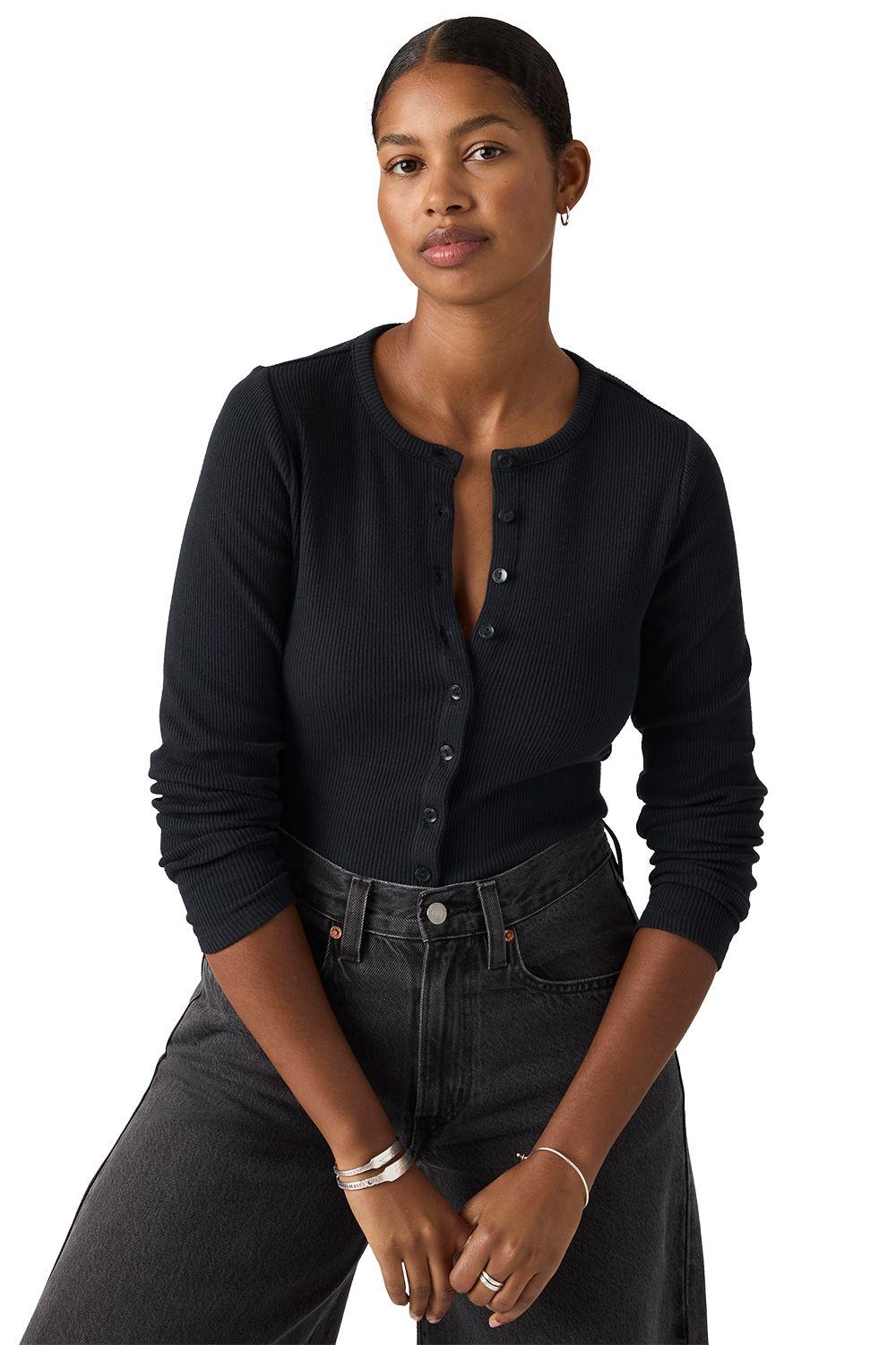 Polera Mujer Rory Button Up Negro Levis 003V1-0001-2