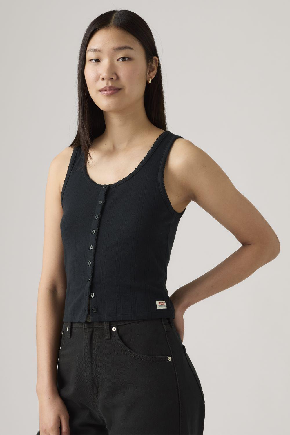 Polera Mujer Dry Goods Pointelle Tank Negro Levis 001ID-0004-2