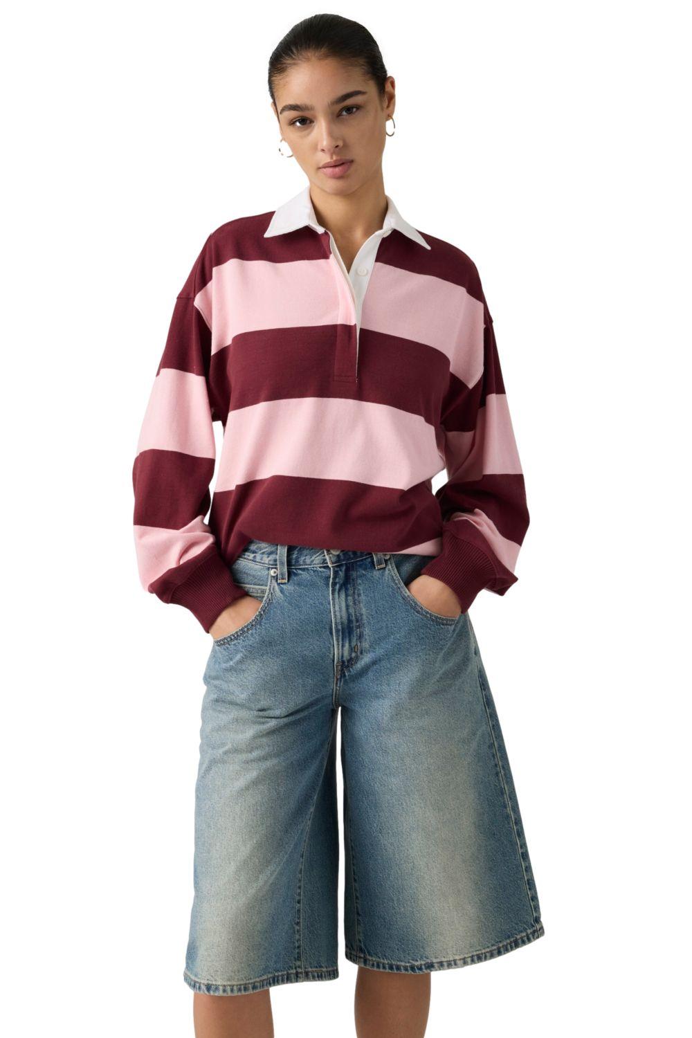 Polera Mujer Reenie Rugby Ls Rosado Levis 005IY-0001-2