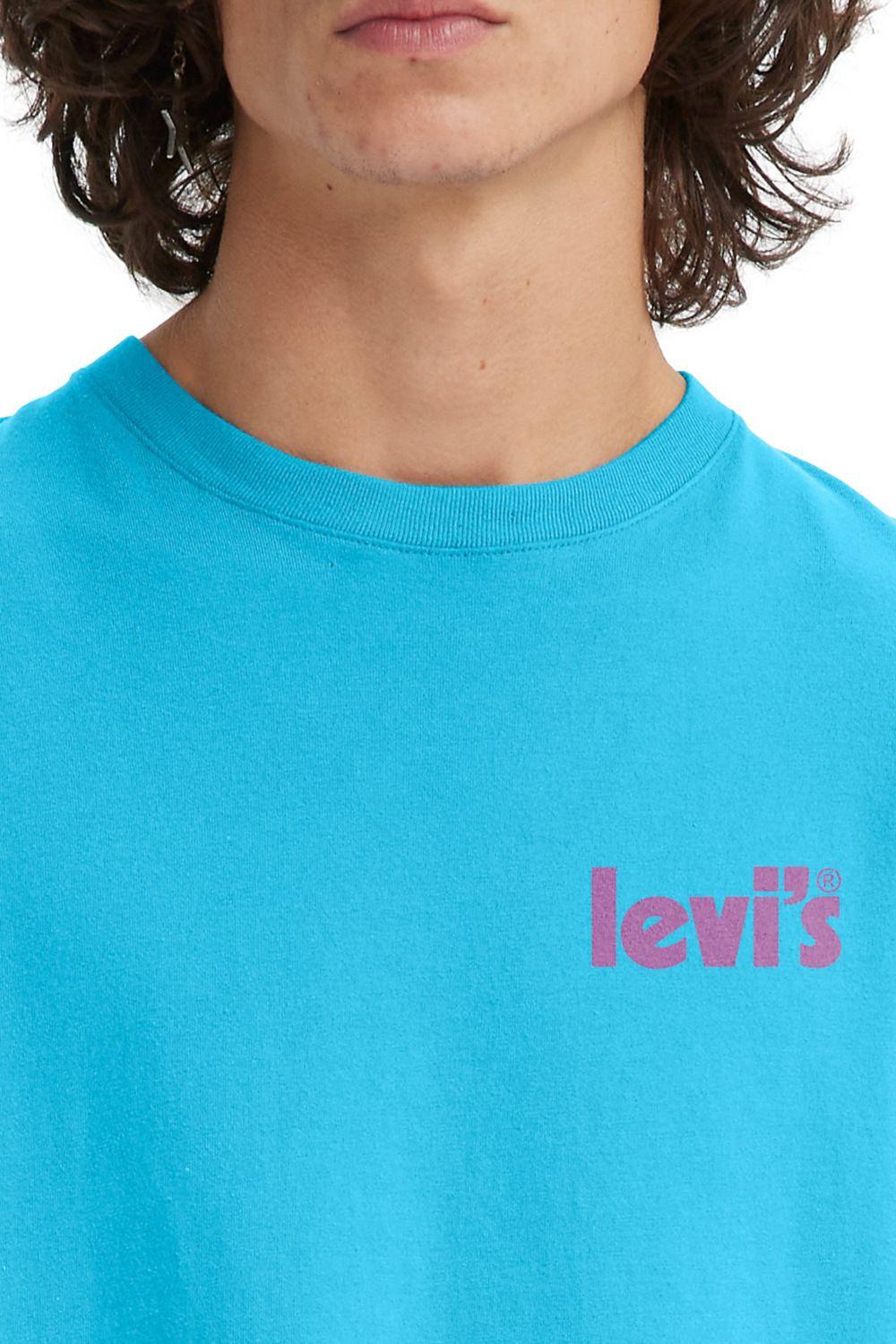 Polera Hombre Cuello Redondo Azul Levis 16143-1160-2