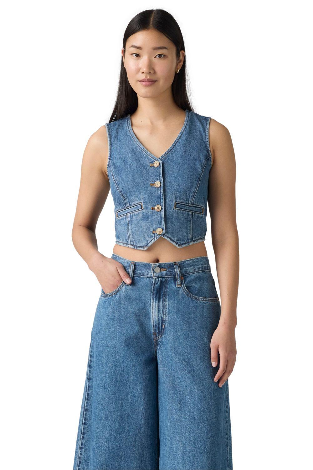 Blusa Mujer Amore Denim Vest Celeste Levis 001SU-0000-2