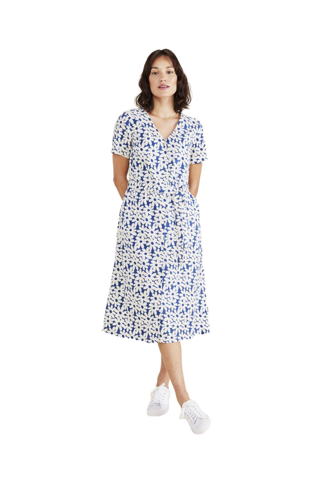 Vestido Mujer Midi Azul Diseño A4271-0004-0