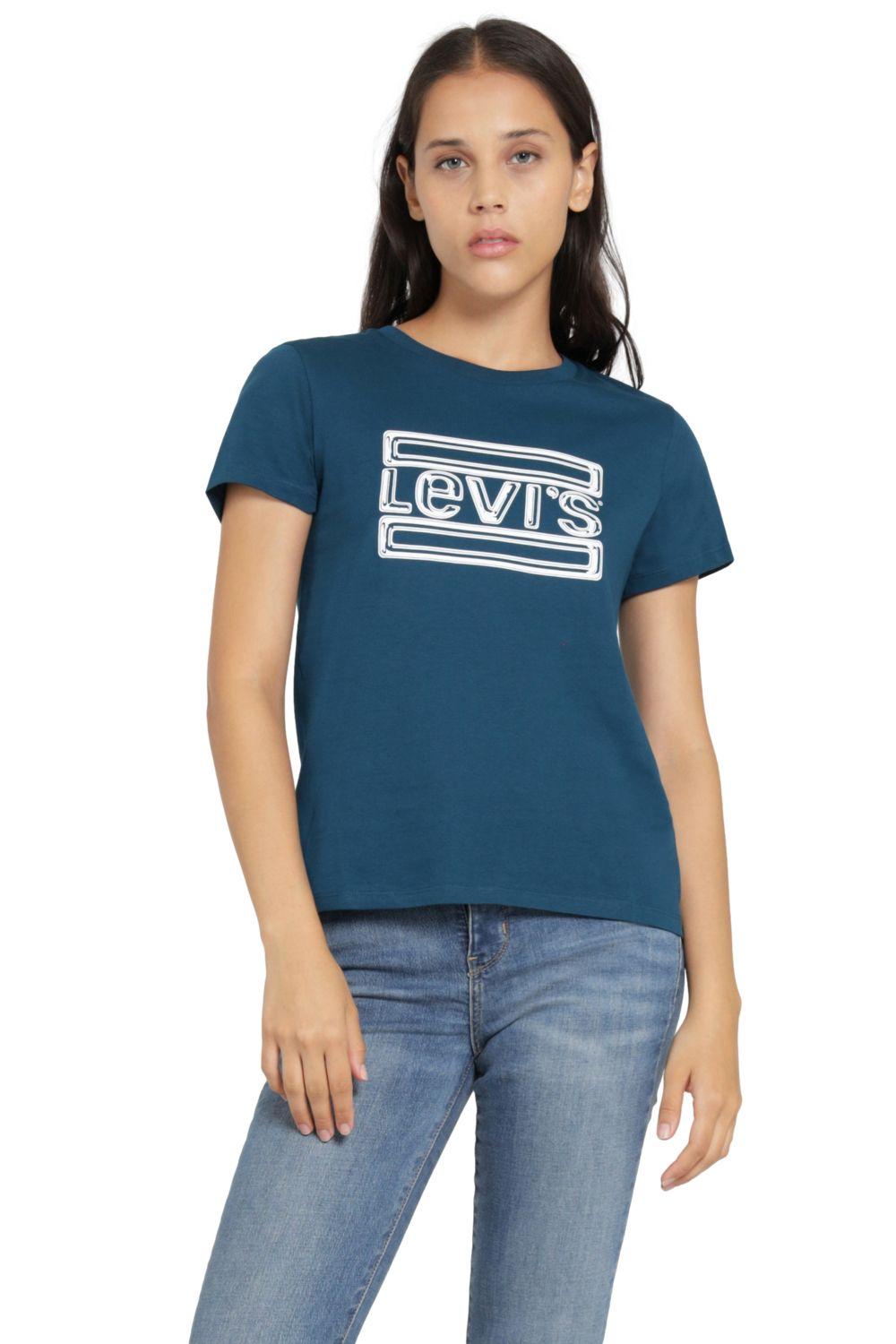 Polera Mujer Manga Corta Perfect Sportwear Azul Levis 17369-2306-0