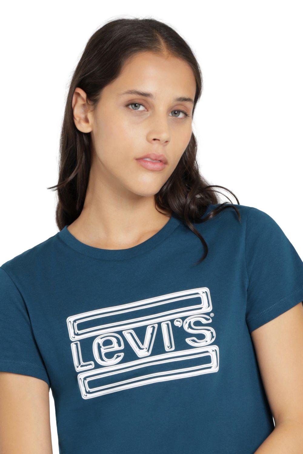 Polera Mujer Manga Corta Perfect Sportwear Azul Levis 17369-2306-3