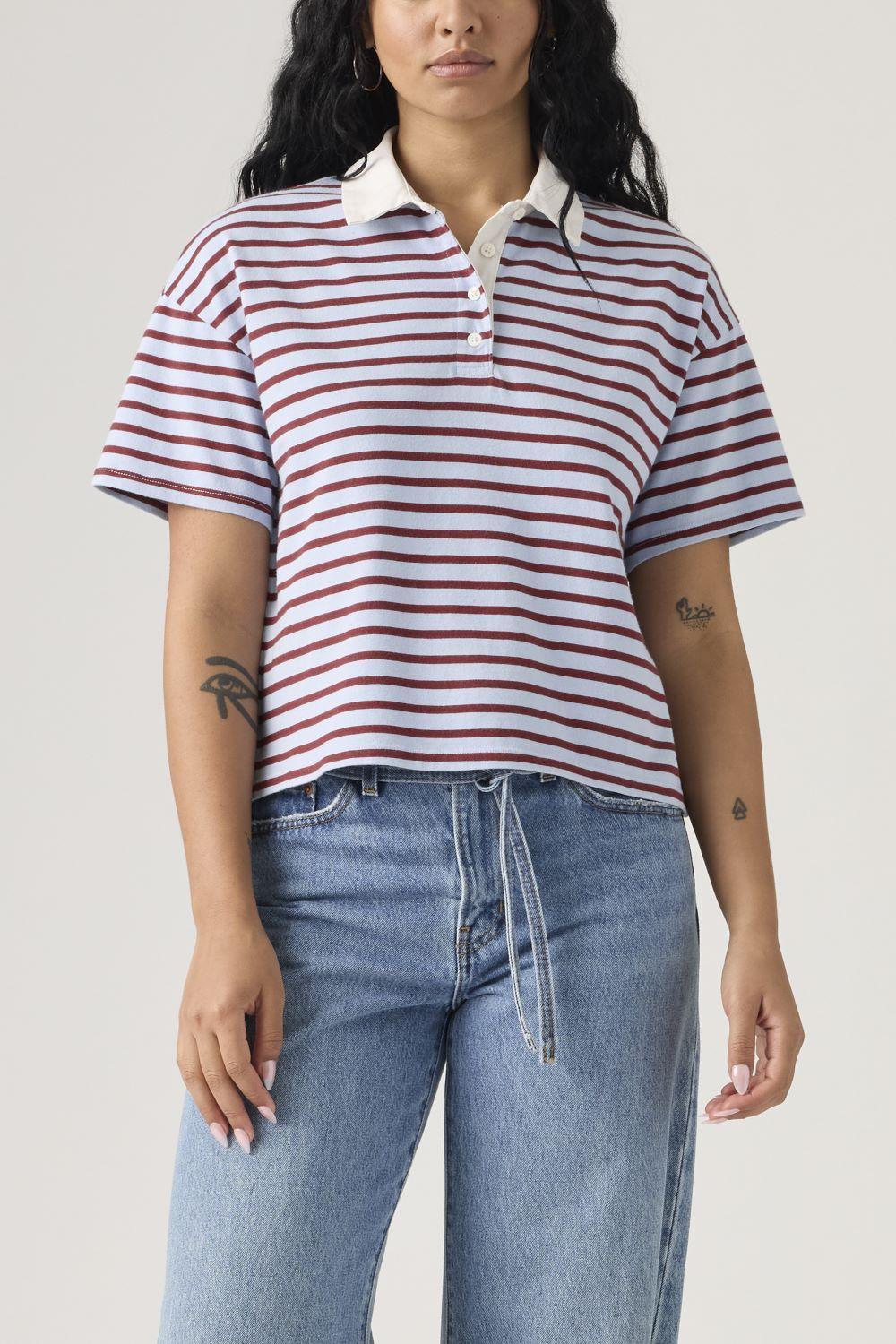 Polera Mujer Aries Rubgy Polo Celeste Levis 004GQ-0001-0