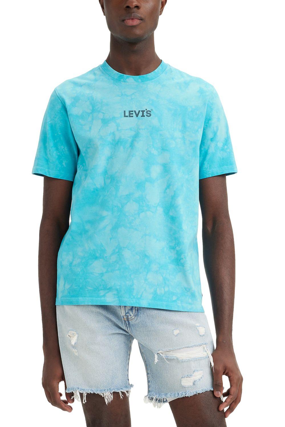 Polera Hombre Manga corta Gráfica Azul Levis 16143-1020-1