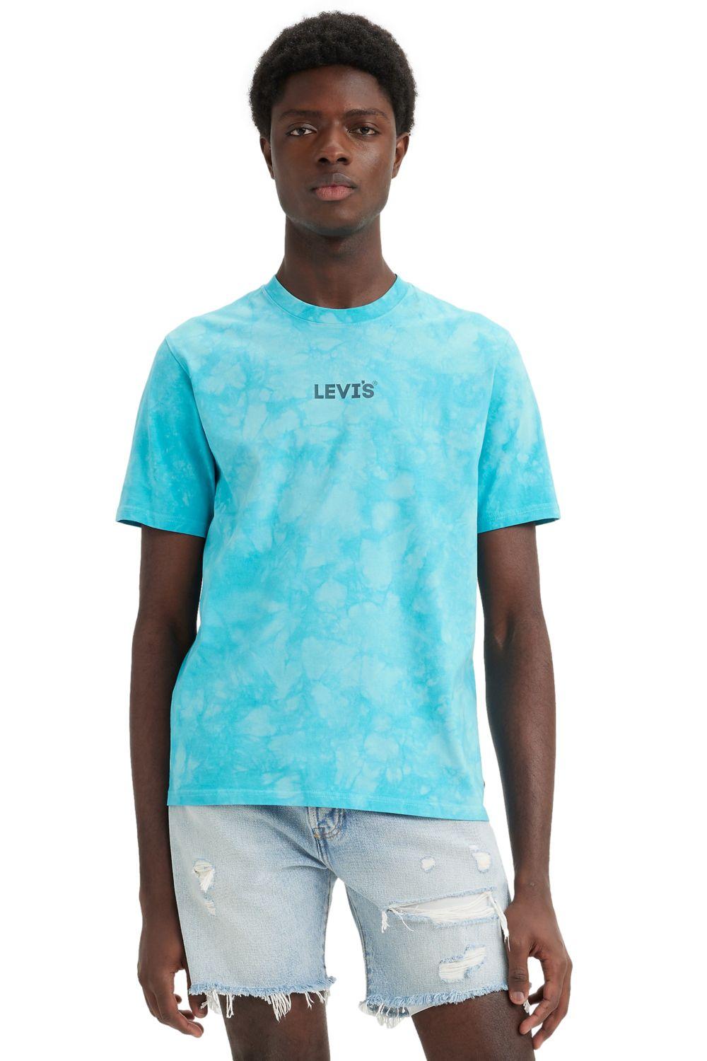 Polera Hombre Manga corta Gráfica Azul Levis 16143-1020-0