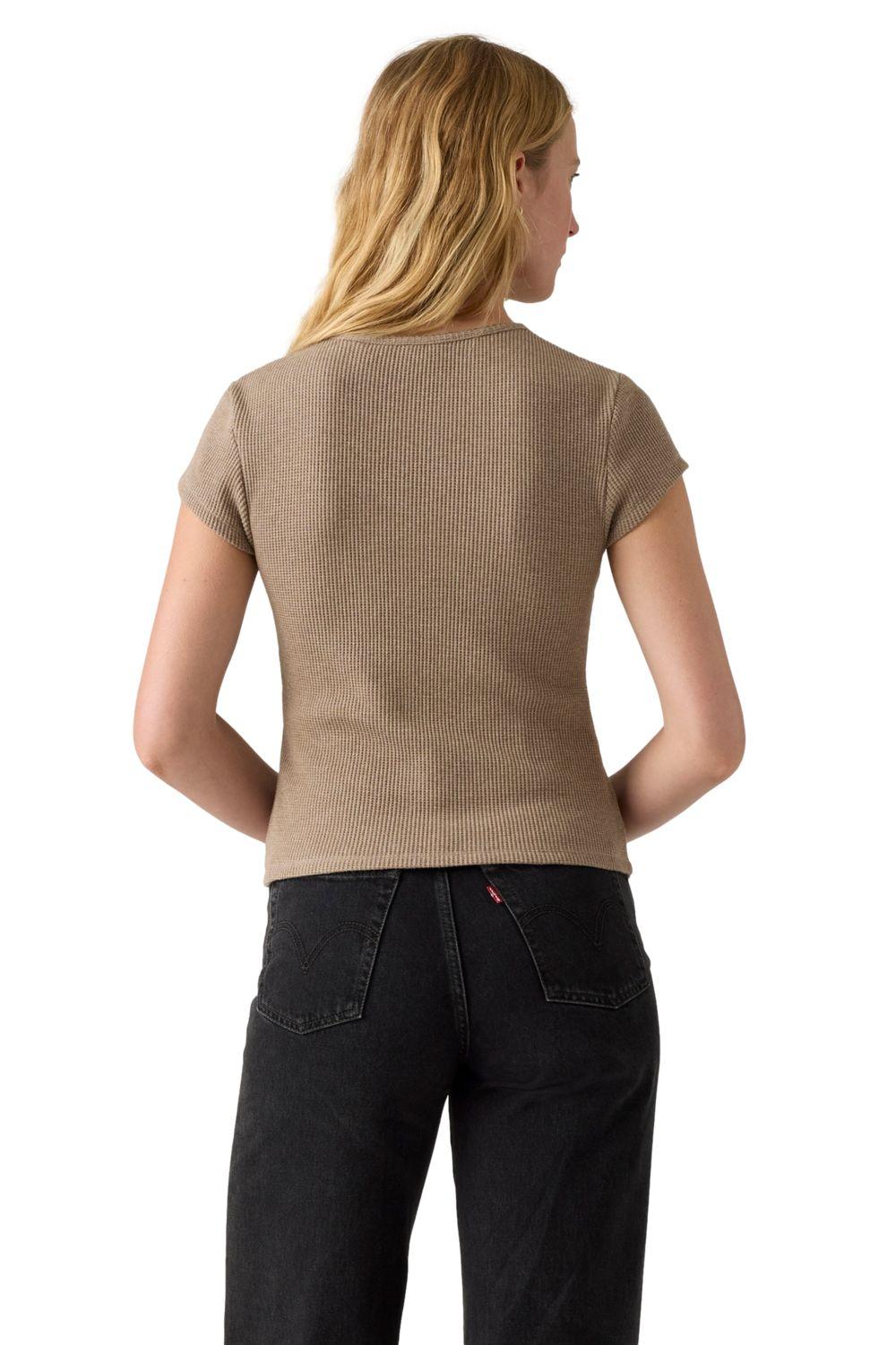 Polera Mujer Dry Goods Waffle Cap Tee Café Levis 003PW-0003-1