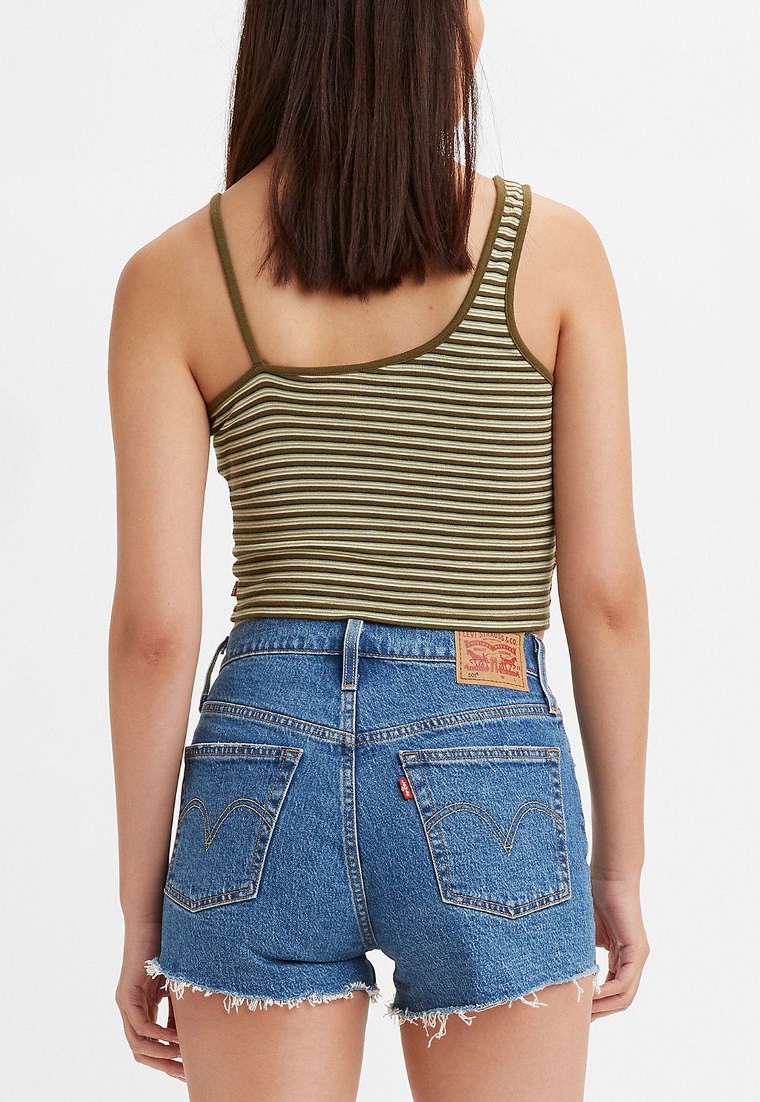 Polera Mujer a Rayas Sin Manga Verde Levis A3541-0001-1