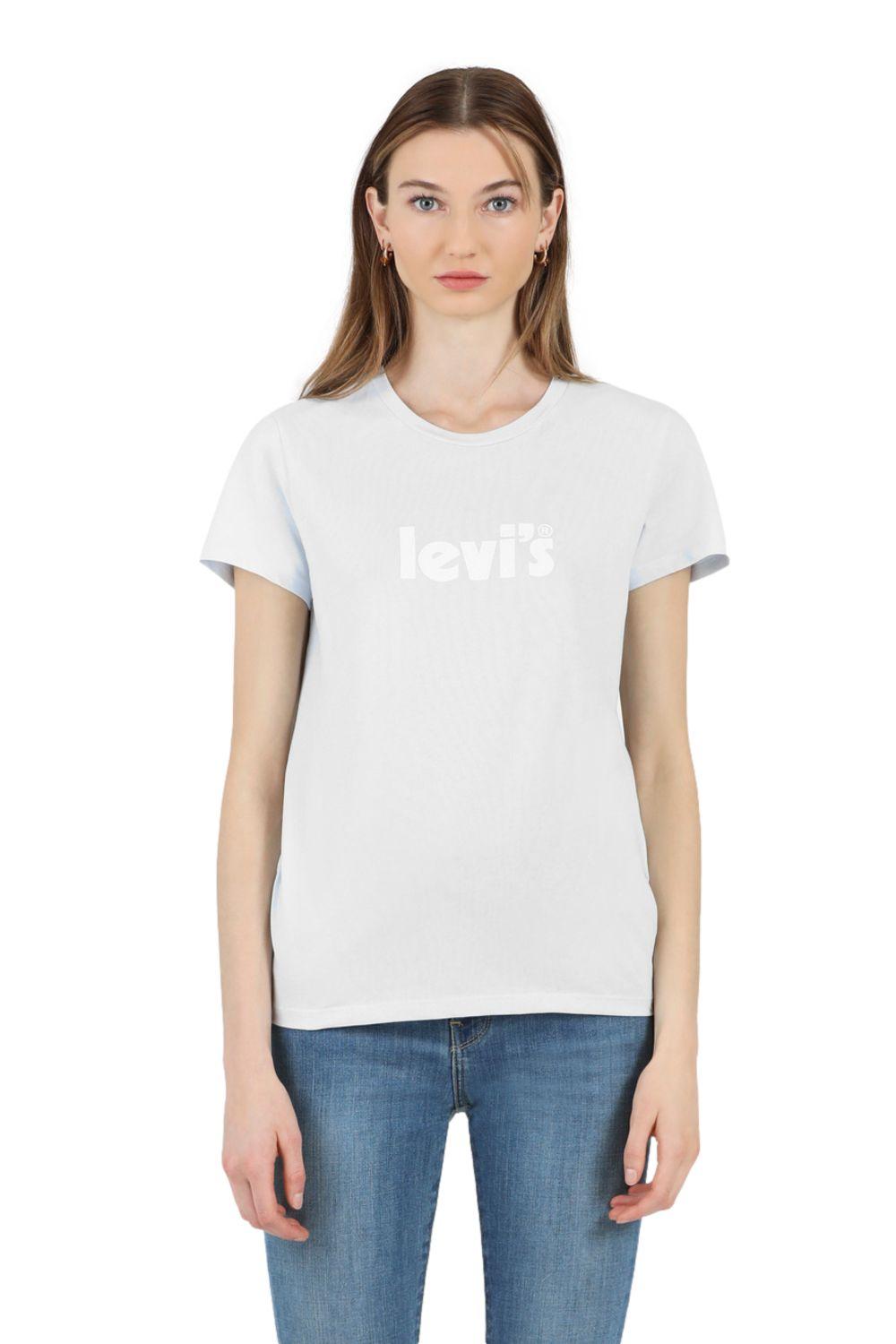 Polera Mujer Lisa con Logo Celeste Levis 17369-1948-0