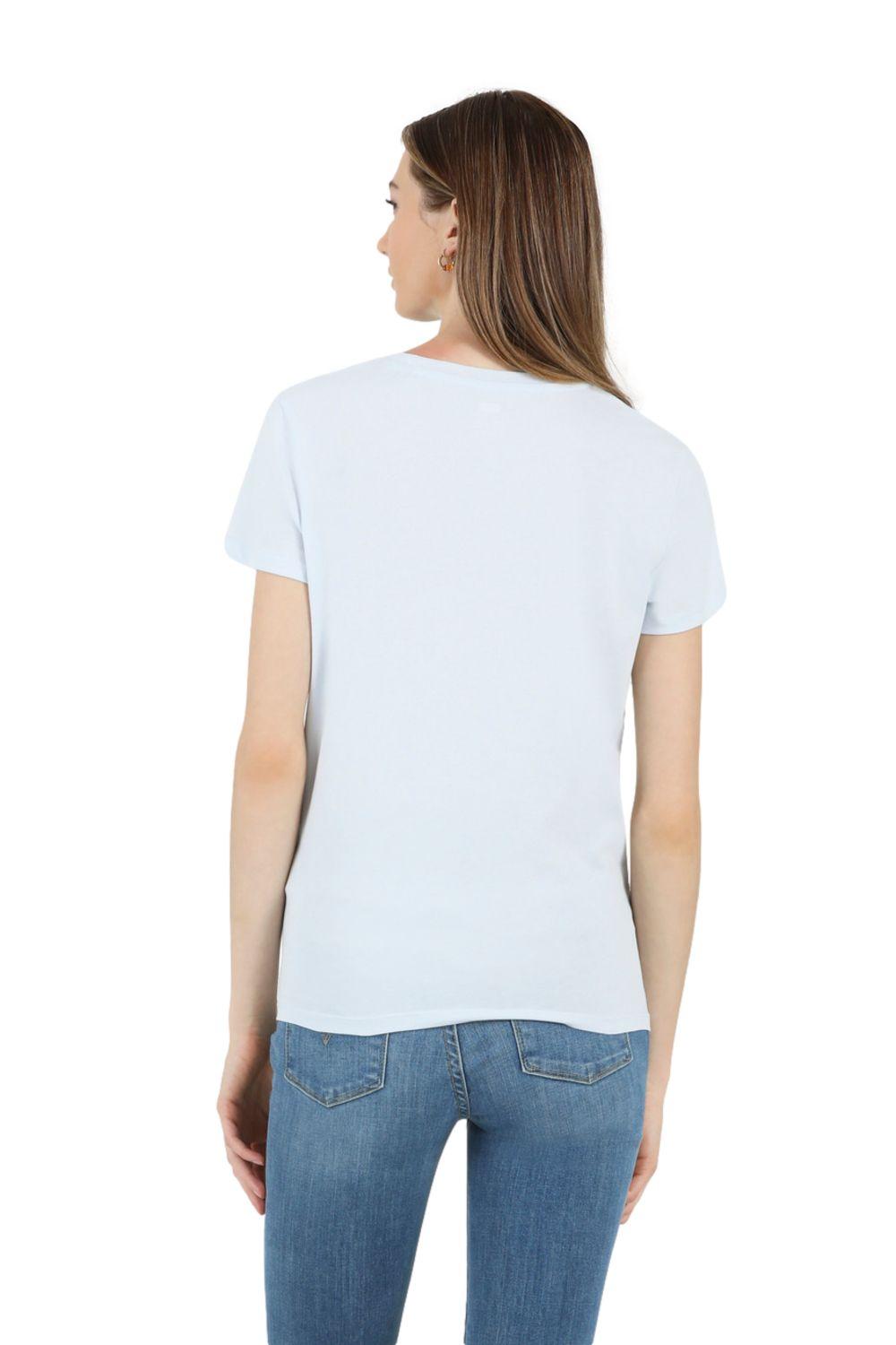 Polera Mujer Lisa con Logo Celeste Levis 17369-1948-2