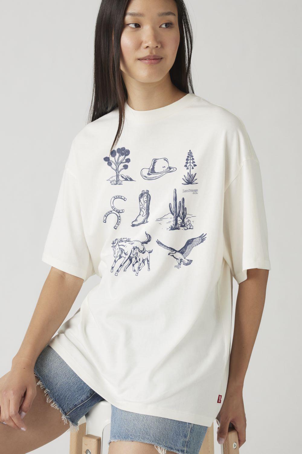 Polera Mujer Graphic Short Stack Tee Blanco Levis A4924-0087-3