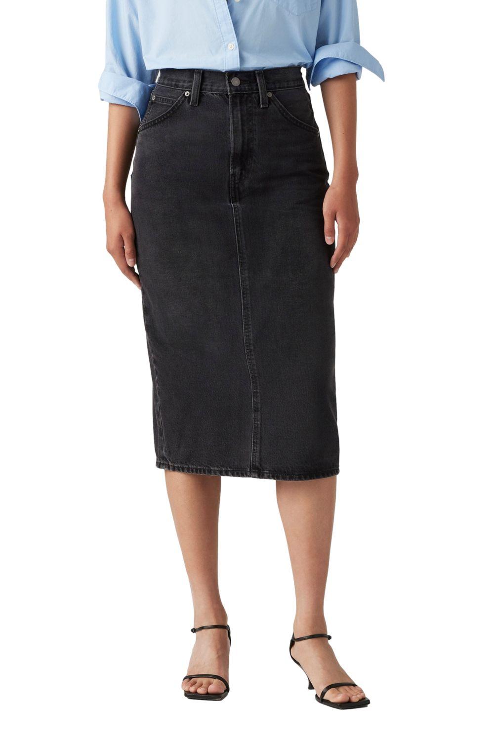 Falda Mujer Hr Back Slit Skirt Negro Levis 001VH-0003-0